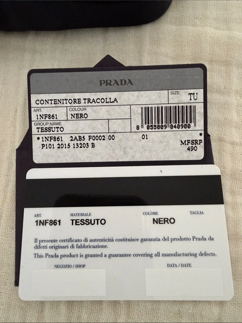 Prada Contenitore Tracolla Tesuto Black Nylon mini Camera Bag (1NF861)